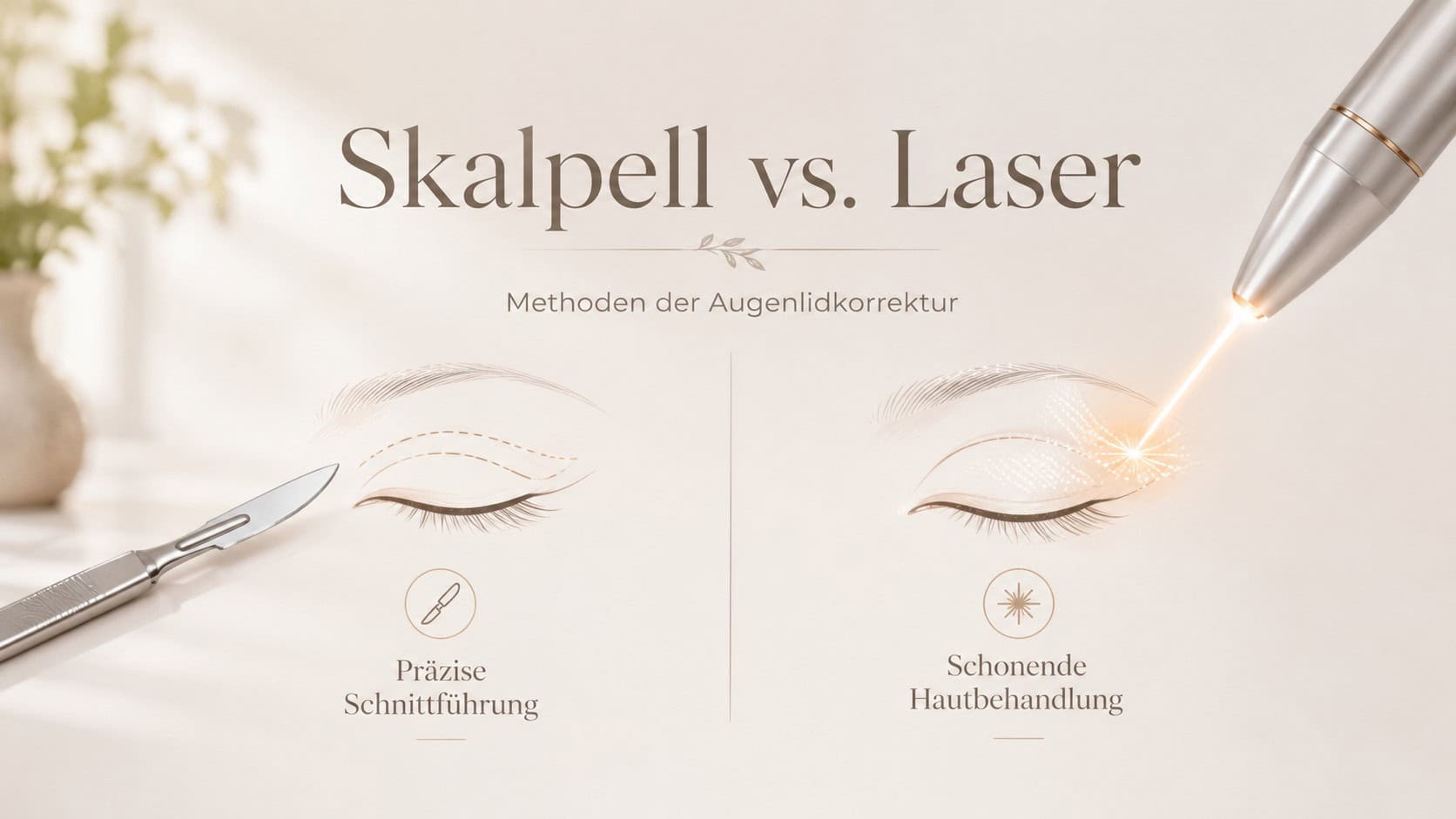 Augenlidkorrektur mit Skalpell oder Laser